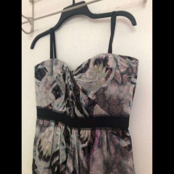 BCBGMaxazria Midi Abstract Formal Dress Sz 8 - Picture 2 of 4